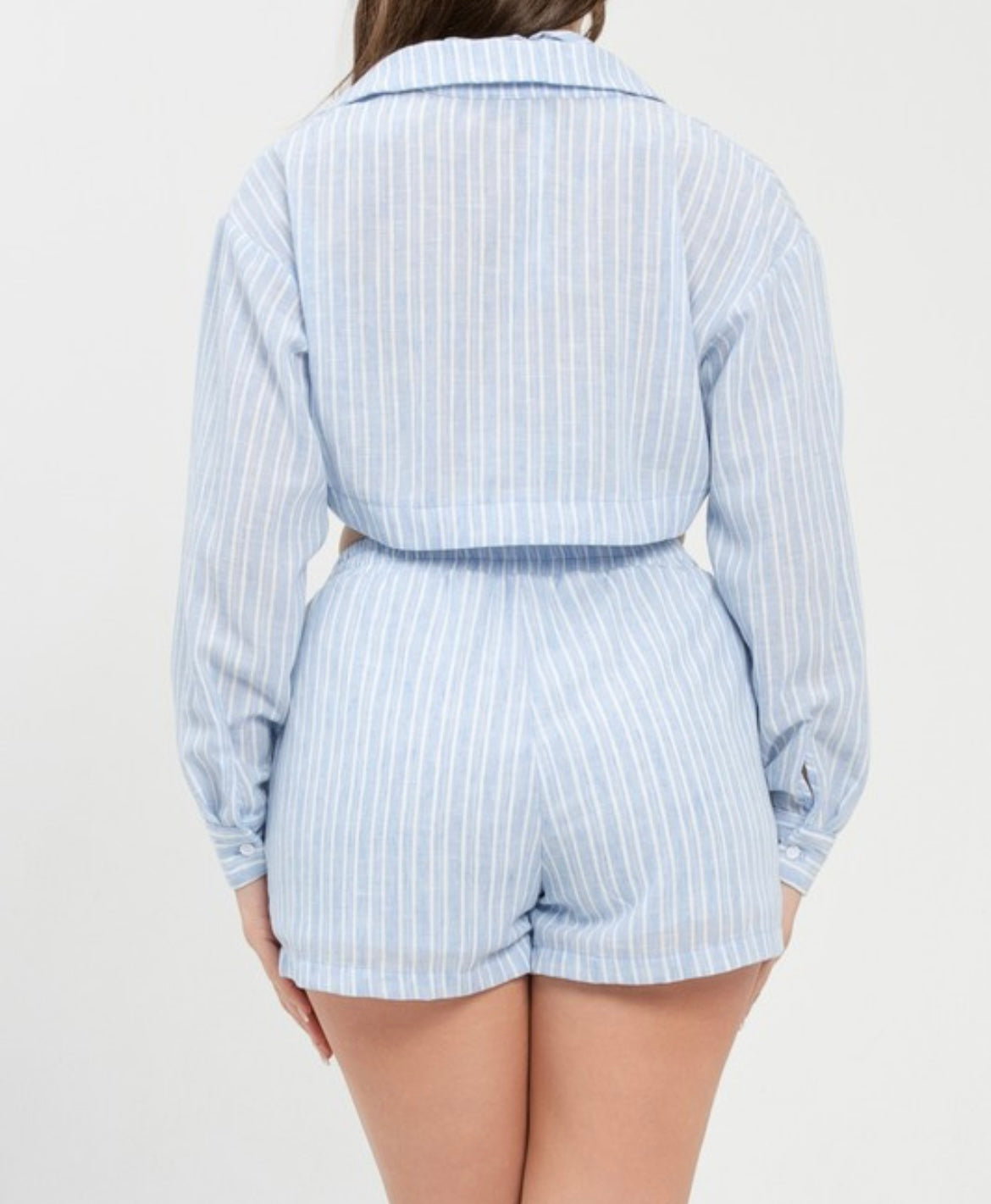 Blue Stripe Short Set